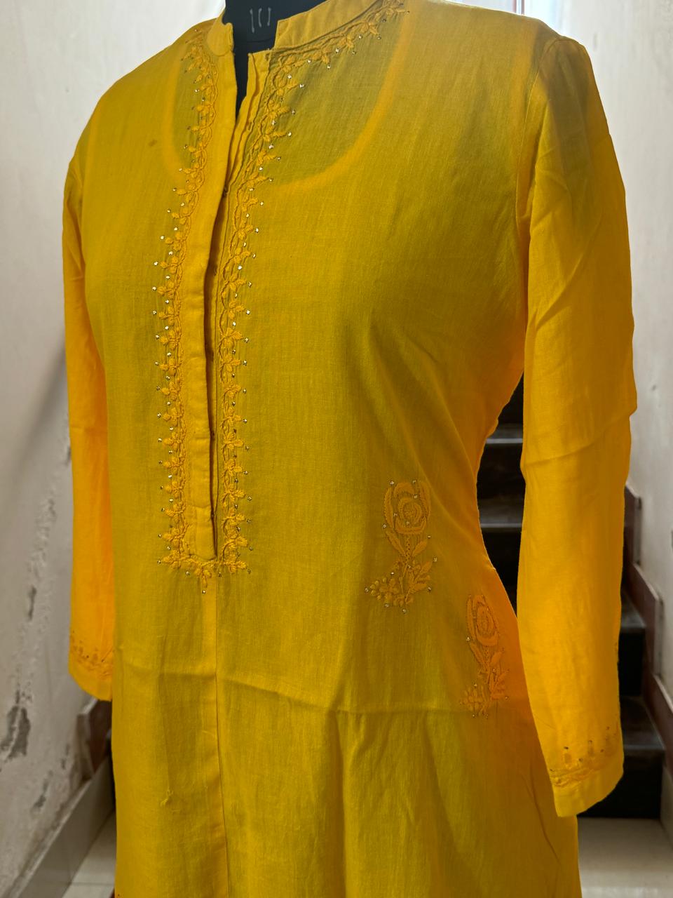 Multi coloured Chikankari Kurta