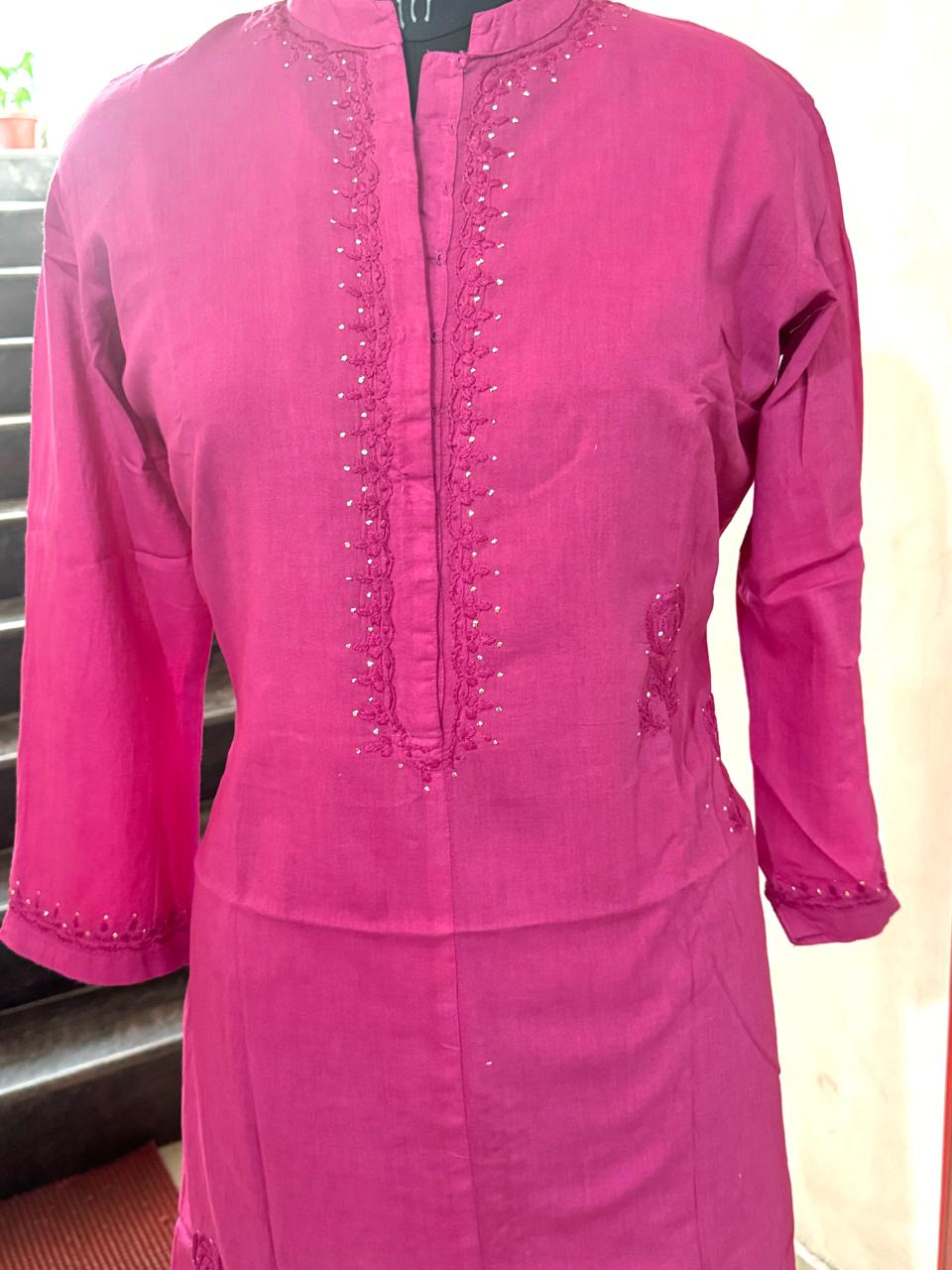 Multi coloured Chikankari Kurta