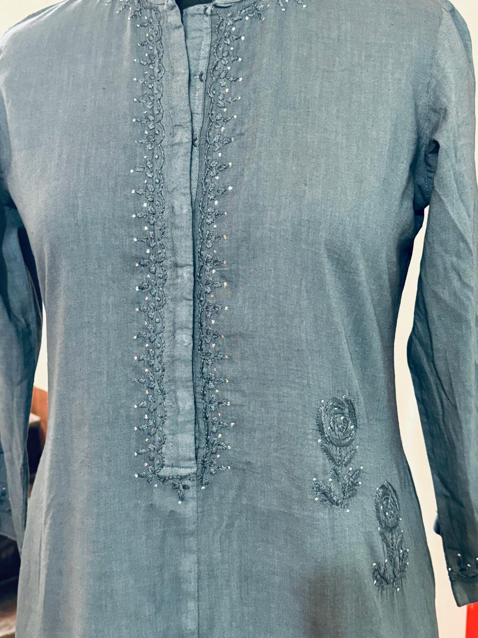 Multi coloured Chikankari Kurta