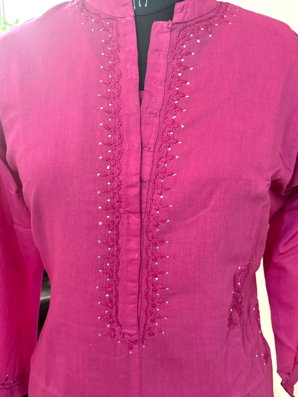 Multi coloured Chikankari Kurta