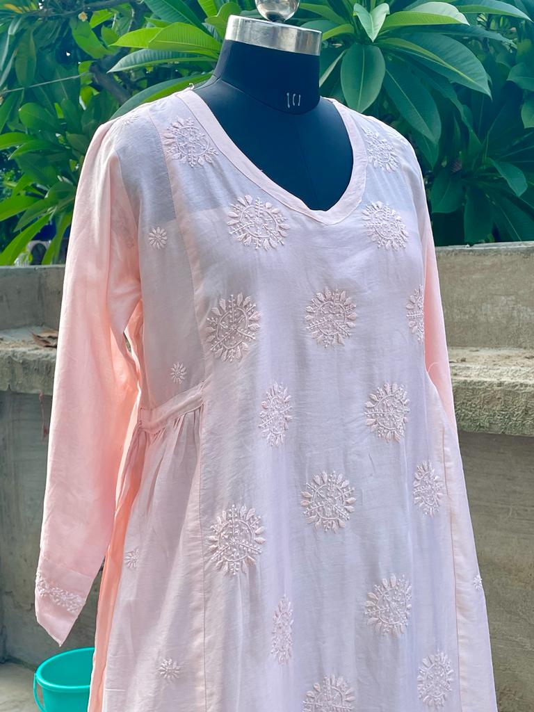 Peaceful Peach Chanderi Kurta