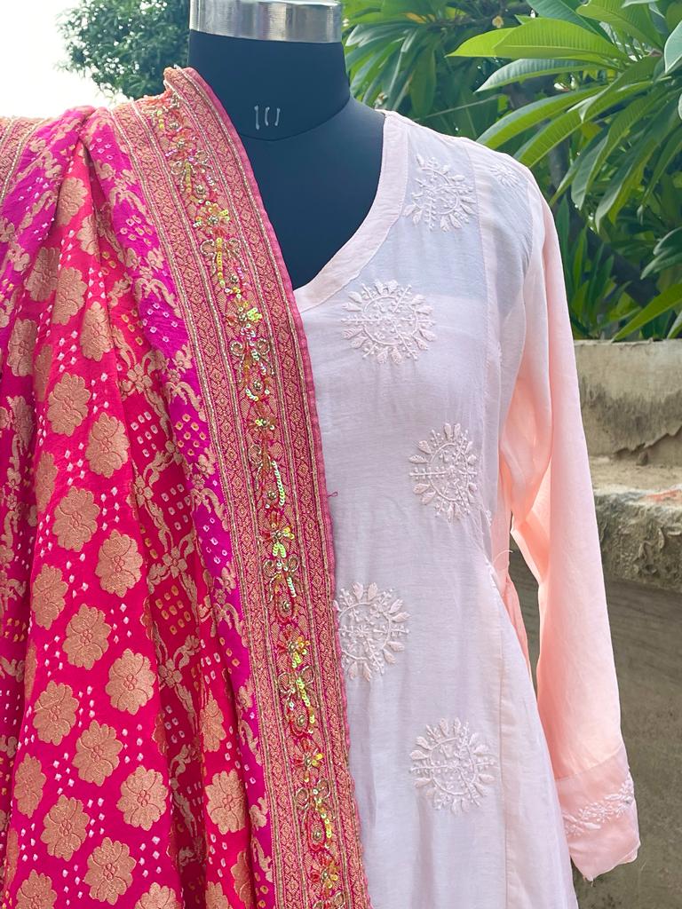 Peaceful Peach Chanderi Kurta